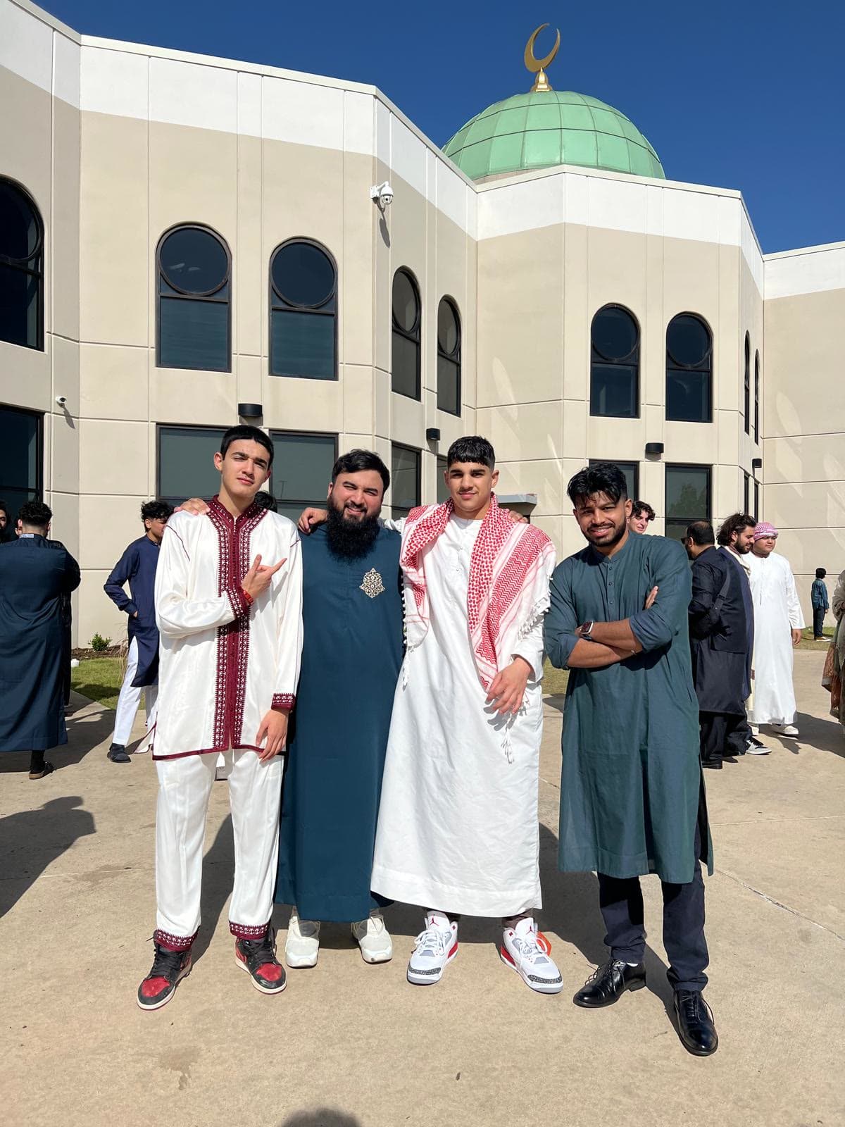 Ihsan Circle leaders standing together outside a masjid